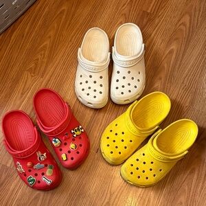 CROCS Kids Sandals - Red, Yellow, and Cream